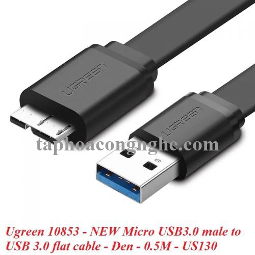 Ugreen 10853 0.5M màu Đen Cáp USB 3.0 sang MICRO USB 3.0 cho ổ cứng dáng dẹt US130 30010853